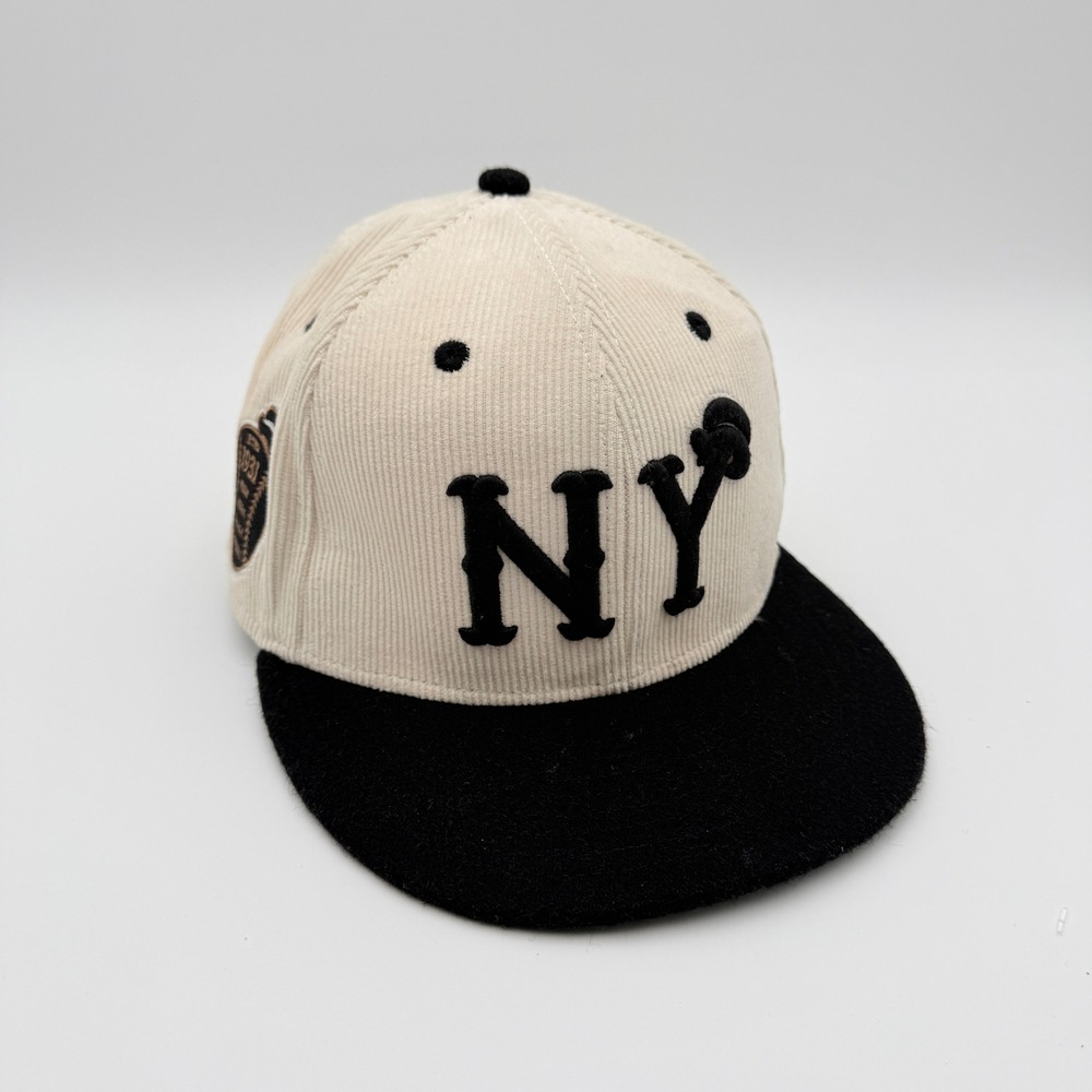 Ebbets Field Flannels Negro League Hat Mens 7 1/4 Fitted Corduroy NY Wool Blend